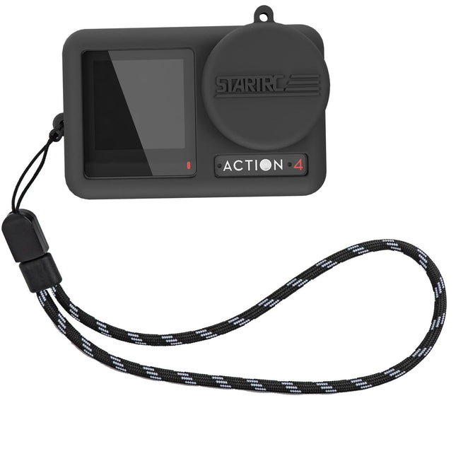 Shockproof Silicone Case With Lens Cap And Strap For Dji Action Camera
