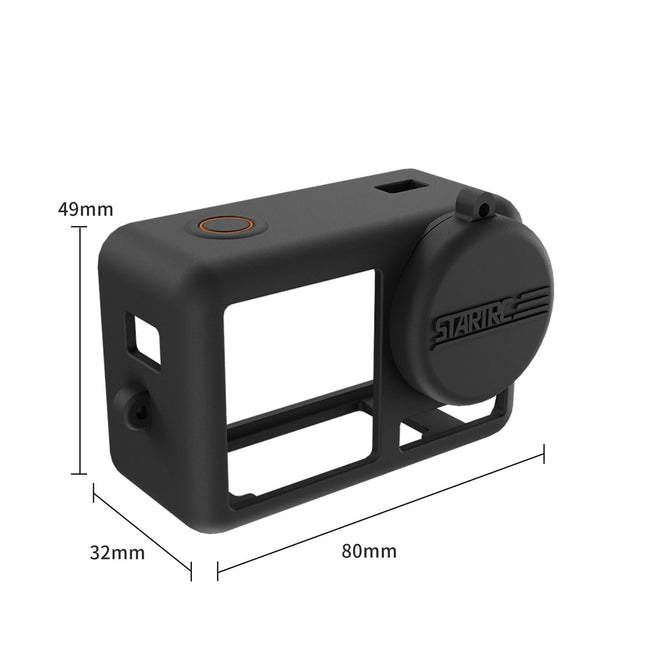 Shockproof Silicone Case With Lens Cap And Strap For Dji Action Camera