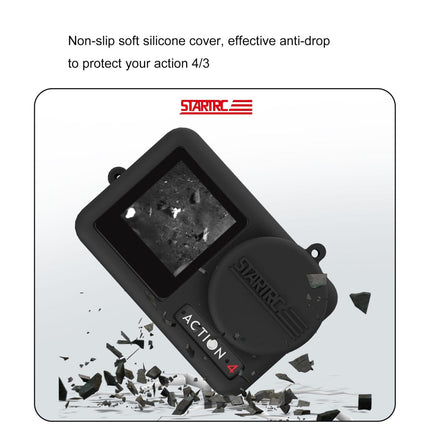 Shockproof Silicone Case With Lens Cap And Strap For Dji Action Camera