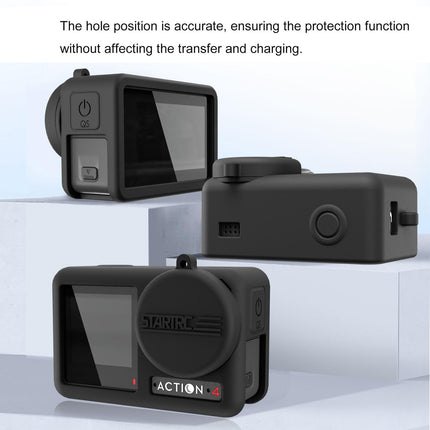 Shockproof Silicone Case With Lens Cap And Strap For Dji Action Camera