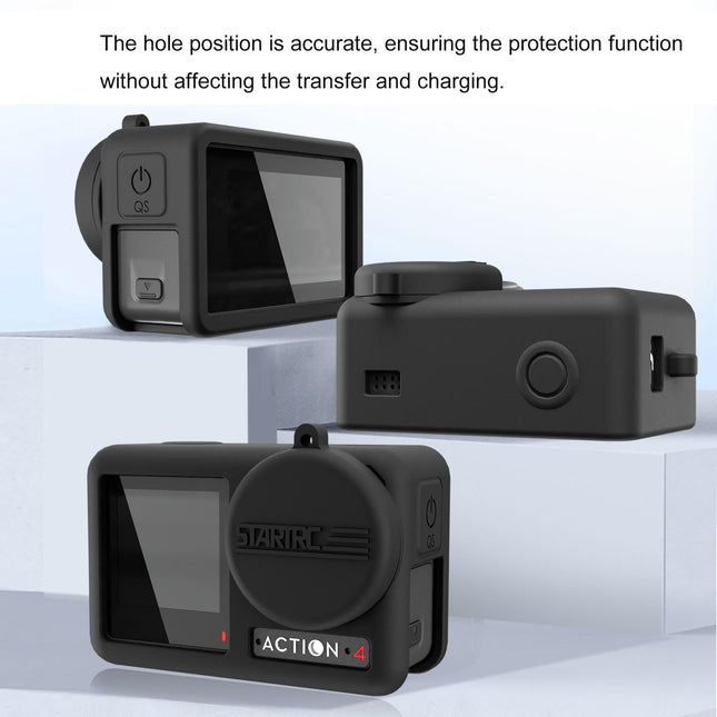 Shockproof Silicone Case With Lens Cap And Strap For Dji Action Camera