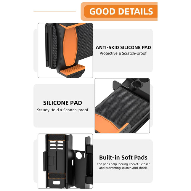 Portable Phone Clamp Holder With Storage Case For Dji Pocket 3