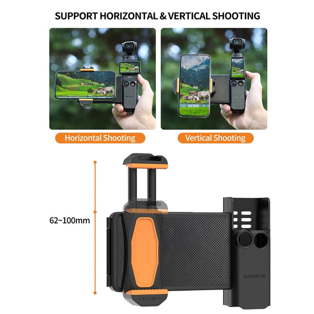 Portable Phone Clamp Holder With Storage Case For Dji Pocket 3