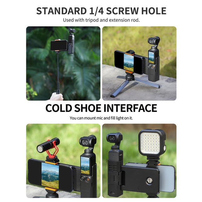 Portable Phone Clamp Holder With Storage Case For Dji Pocket 3