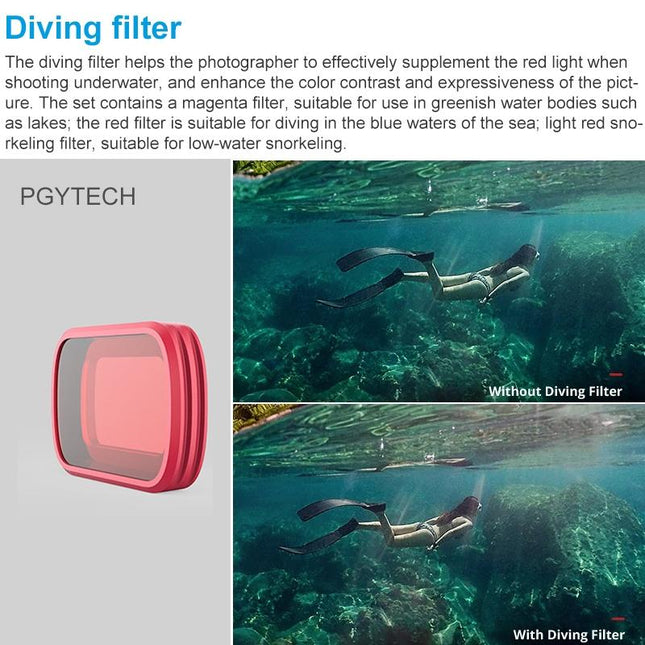 Professional Diving Lens Filter Set For Dji Pocket - 3 Pack
