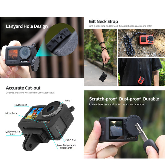 2-Pack Camera Lens Cap For Dji Action 3 / 4 - Scratch Resistant