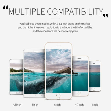 Virtual Reality Headset For 4.7-6.1 Smartphones - 3D Glasses