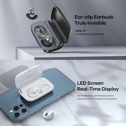 Wireless Stereo Bluetooth Earphones - Clip Style White