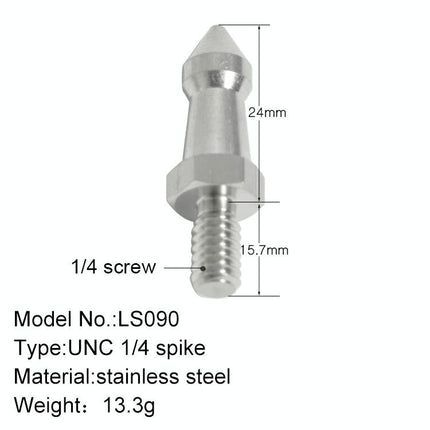 2 Stainless Steel 1 / 4 Feet Screws For Slr Tripod