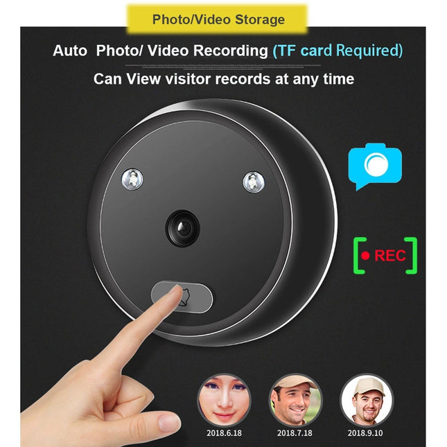 2.4 Night Vision Lcd Cat Eye Doorbell With Photo / Video Display