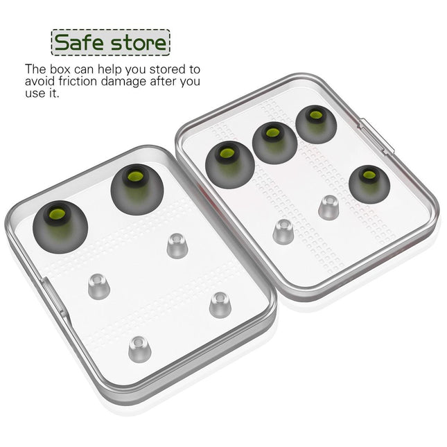 6 Pairs New Bee In-Ear Silicone Ear Caps With Storage Box - Fits 5-7Mm Earphone Plugs