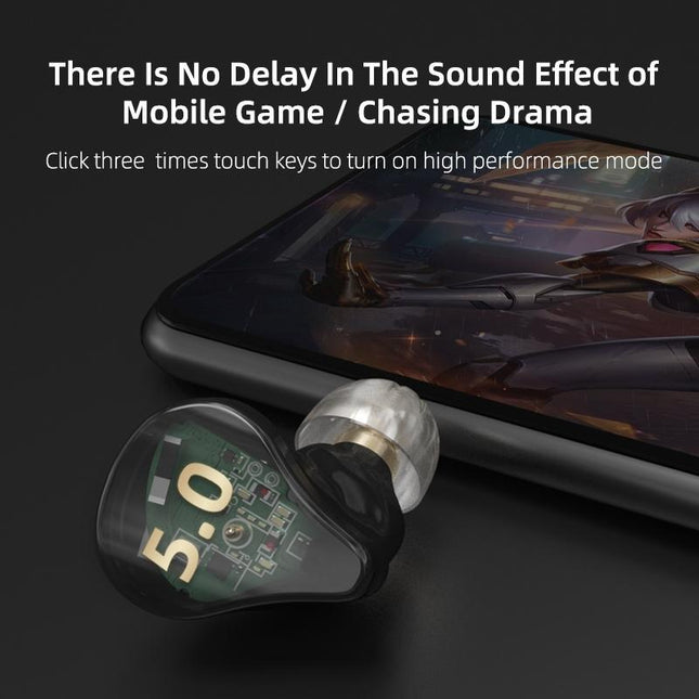 Kz Sa08 Wireless 5Ba Bluetooth Tws Earphones - Black