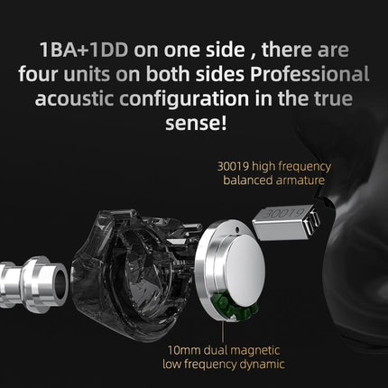 Kz Z3 Hybrid 1Dd & 1Ba Wireless Bluetooth 5.2 Tws Earphone - Black