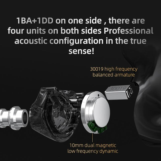 Kz Z3 Hybrid 1Dd & 1Ba Wireless Bluetooth 5.2 Tws Earphone - Black