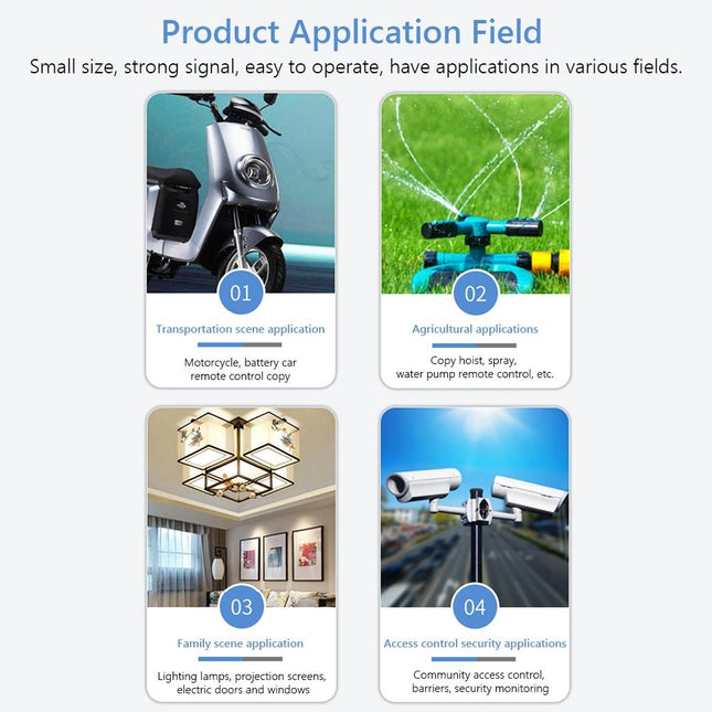 Electric Barrier Garage Door Remote - 4-Button Copy Style