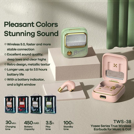Yosee Tws-38 True Wireless Bluetooth Earphones - Pink
