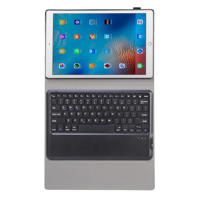 Detachable Bluetooth Keyboard Leather Case For Ipad Pro 12.9 With Tpu Bracket - Black