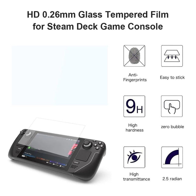 9H Tempered Glass Film For Steam Deck Console - 0.26Mm