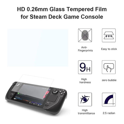 10-Pack Tempered Glass Film For Steam Deck Console - 0.26Mm 9H 2.5D