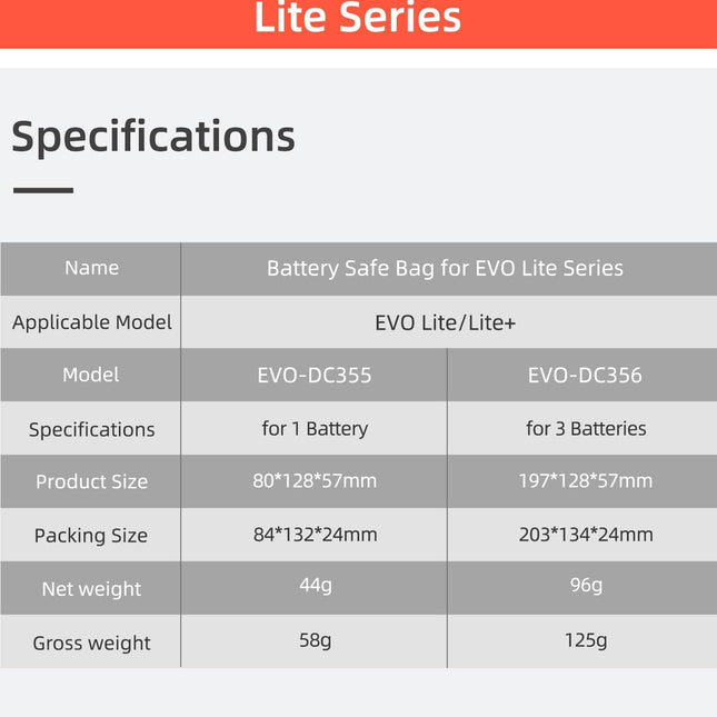 Explosion-Proof Battery Bag For Evo Lite - Black