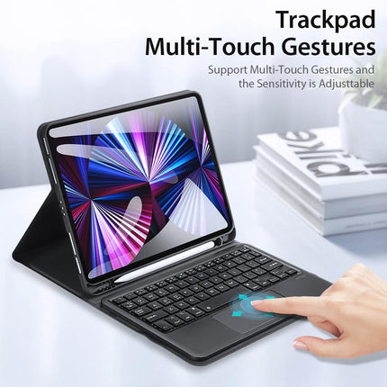 Leather Case With Bluetooth Keyboard & Touchpad For Ipad Air / Pro 11 - Black