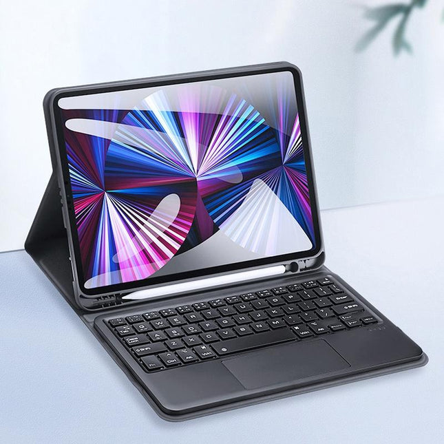Leather Case With Bluetooth Keyboard & Touchpad For Ipad Air / Pro 11 - Black