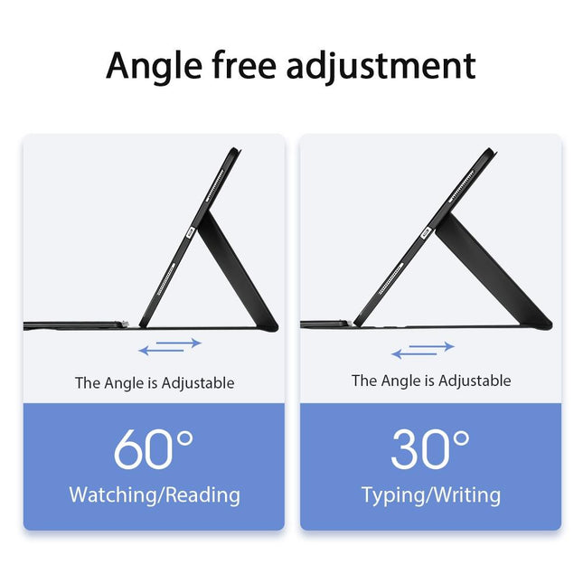 12.9 Ipad Pro Leather Case With Bluetooth Keyboard & Touchpad - Black