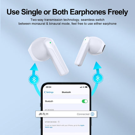 True Wireless Bluetooth Earphones With Dual-Mic - Black