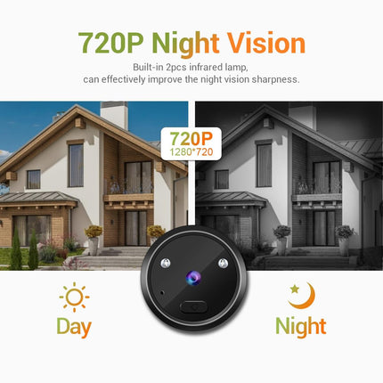 2.4 Digital Door Viewer With Night Vision Tf Card Slot Photo & Video Capture
