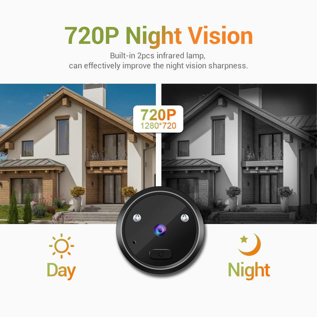 2.4 Digital Door Viewer With Night Vision Tf Card Slot Photo & Video Capture