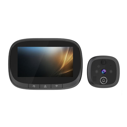 Wireless Video Doorbell With 4.3 Colour Screen And Wifi - Black