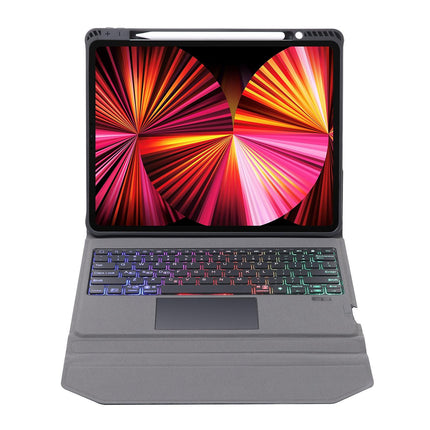 Bluetooth Keyboard Leather Case With Backlight & Touchpad For Ipad Air 10.9 - Black