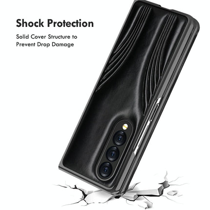 Embossed Folding Case For Samsung Galaxy Z Fold 4 - Blue