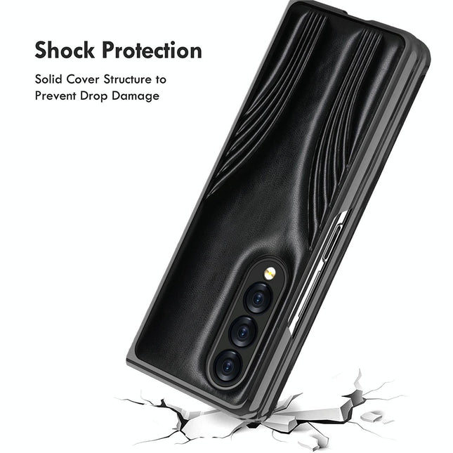 Embossed Folding Case For Samsung Galaxy Z Fold 4 - Blue