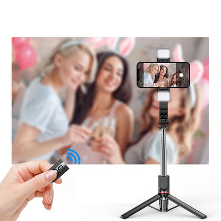 Bluetooth Remote Selfie Stick With Detachable Fill Light And Tripod