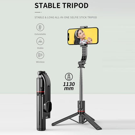 Bluetooth Remote Selfie Stick With Tripod Phone Holder