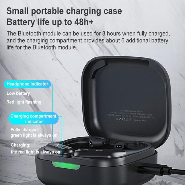 Wireless Bluetooth Module For Headset - Qualcomm 5.2 - Black Earhook