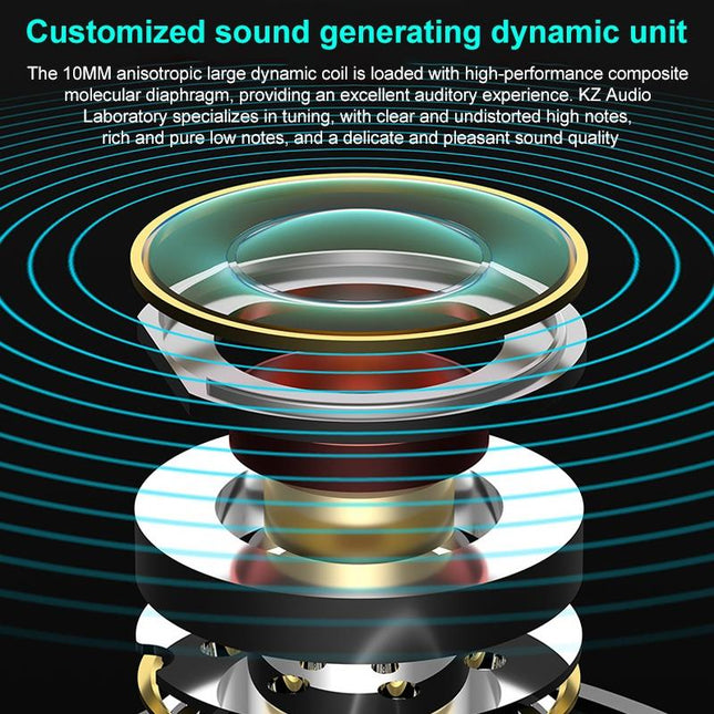 Obsidian Black Kz-Vxs Ten-Unit Coil Iron Bluetooth Earphones For Sports