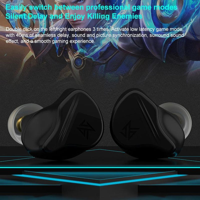 Obsidian Black Kz-Vxs Ten-Unit Coil Iron Bluetooth Earphones For Sports