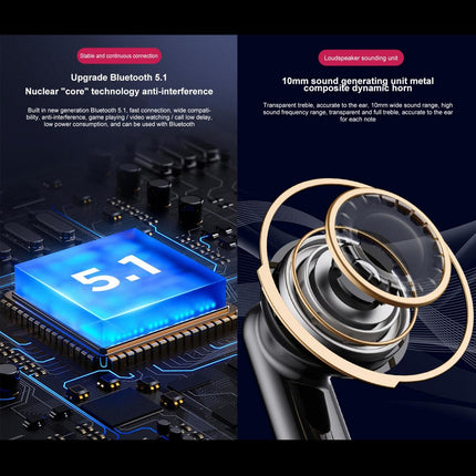 Wireless Bluetooth Earphones With Hd Mic - Black