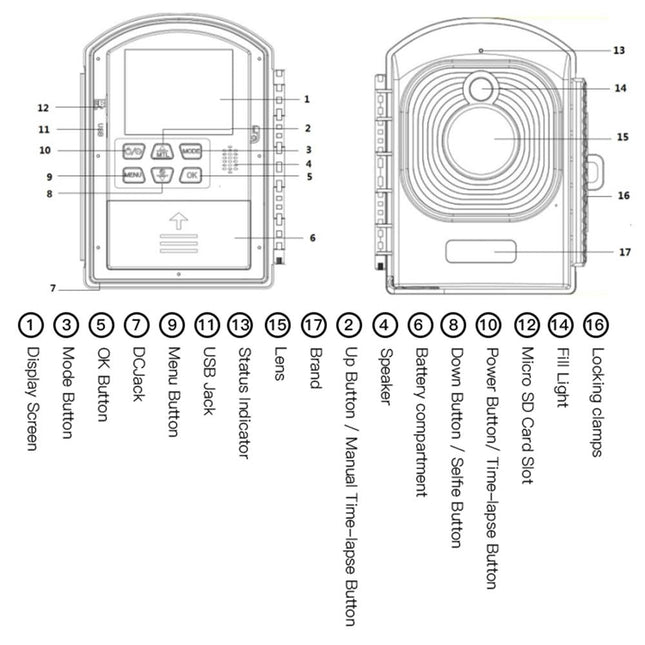 2Mp Time Lapse Camera With 2.4 Tft Screen