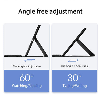 2022 Bluetooth Keyboard Leather Case For Ipad 10.9 With Touchpad & Smart Sleep - Black