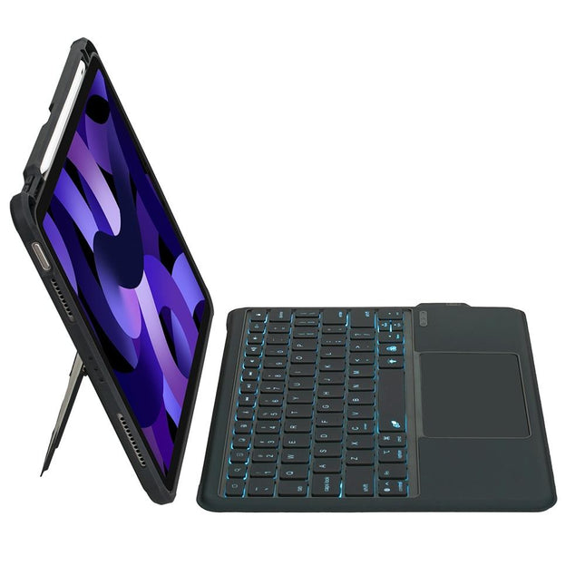 10.9 Ipad 10Th Gen 2022 Bluetooth Keyboard Leather Case With Touch Backlight And Split Design