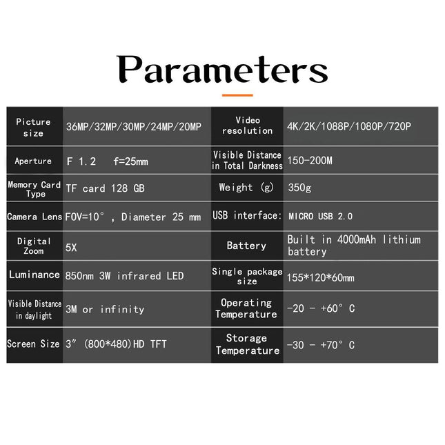 4K Hd Binocular Night Vision For Outdoor Hunting - Nv4000