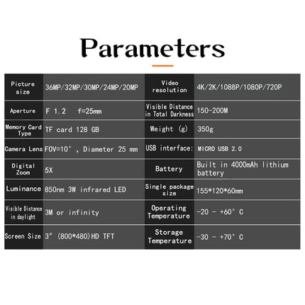 4K Hd Digital Night Vision Binocular For Outdoor Hunting - Camouflage