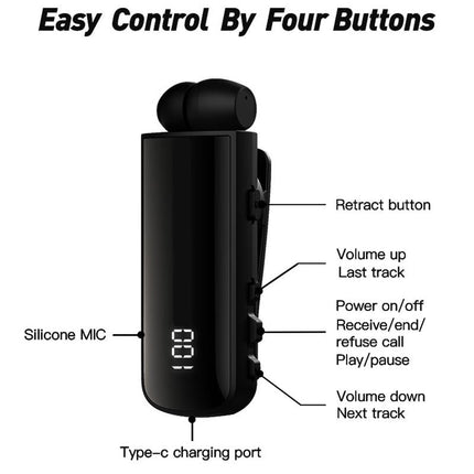 Waterproof Earphones For Driving And Riding - Black