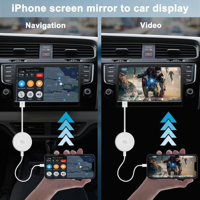 Car Mirror Adapter For Iphone With Usb-C / Type-C & Usb Carplay