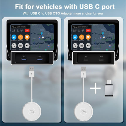 Car Mirror Adapter For Iphone With Usb-C / Type-C & Usb Carplay
