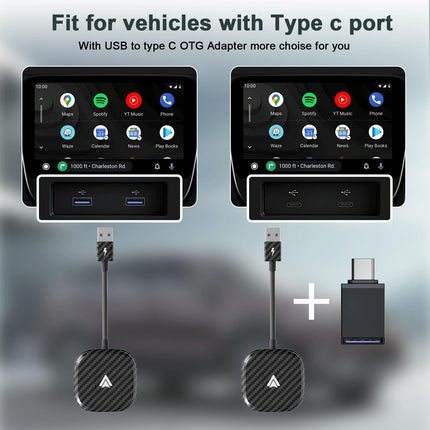 Wireless Carplay Adapter For Android - Carbon Fiber