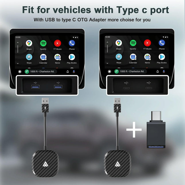 Wireless Carplay Adapter For Android - Carbon Fiber